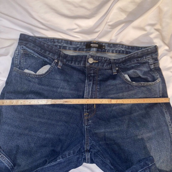 HUDSON Bow Legged Denim Jeans Men Size 38 Tapped Bagged Blue M726DPP - Picture 8 of 14